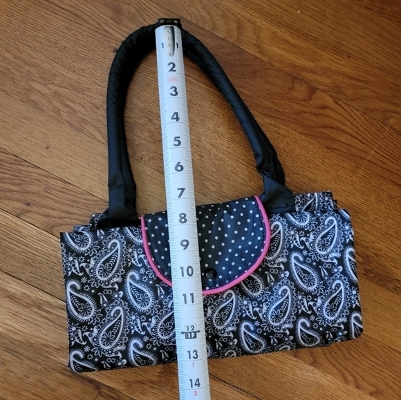 The Pampered Chef Large Tote Foldable Black Pink - Picture 12 of 14